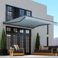 thumbnail image 3 of Semi-Cassette Motorized LED Luxury Patio Awning - 12 x 10 Ft - Sky Blue - Moroccan Collection, 3 of 8
