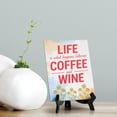 thumbnail image 2 of Signs ByLita Life is what happens between coffee and wine, Blue Watercolor Table Sign (6 x 8"), 2 of 4