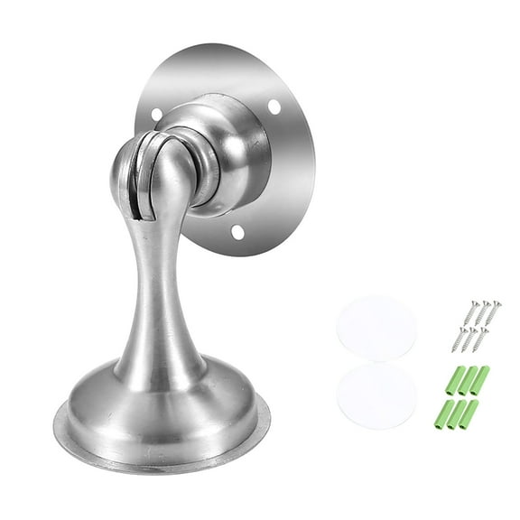 Magnetic Door Stop Holder - Heavy-Duty Stainless Steel No-Drill Installation - Invisible Suction Device for Home Office Dorm RV Windy Areas