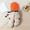 thumbnail image 4 of Hiiyo Infant Girls Outfits Sleeveless Ribbed Tank Top Cargo Pants with Belt, Sizes 12M-5T, 4 of 8