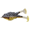 thumbnail image 4 of Cebo de rana de silicona suave, señuelos de pesca de cebo de rana de trueno Artificial con pies de doble hélice, negro y amarillo, 4 of 5