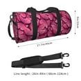 thumbnail image 4 of Easygdp Pink Butterfly Travel Bag, Camping, Weekend, Carry On Overnight Duffel Bag with Shoulder Strap, 4 of 8