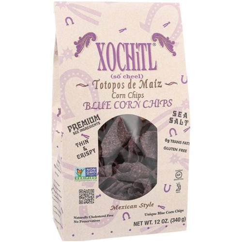 Xochitl Organic Mexican Style Blue Corn Chips, 12 oz, (Pack of 10