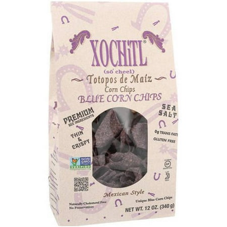 Xochitl Organic Mexican Style Blue Corn Chips, 12 oz, (Pack of 10)