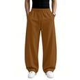 thumbnail image 7 of CCRFTGI Men Baggy Sweatpants Straight Leg Elastic Drawstring Jogging Pants Versatile Casual Outdoor Wear Brown XL, 7 of 7