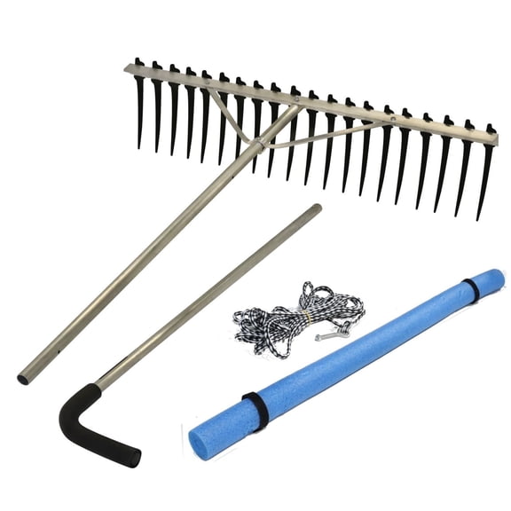 Rake Zilla | Extra Large Heavy Duty Aquatic Weed Rake with Long Tines for Lake & Pond