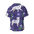 thumbnail image 2 of Xecao offers the Cute Dog for Men's Casual Short-sleeved Shirt, a button-up collared shirt with a pocket, perfect for beach vacations and yacht travel in the Large size., 2 of 7