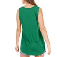 thumbnail image 5 of OIOLOYJM Womens Loose Fit Casual Flowy Tank Tops Square Neck Trendy Sleeveless Pleated Front Summer Tops Clothes Spring Vacation Beach Outfits Green XL, 5 of 5