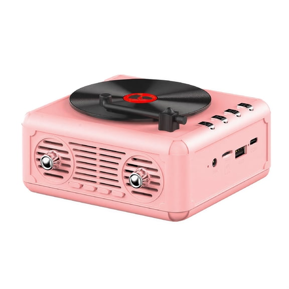 GJX Portable Stereo Bluetooth CD Player FM Radio Built-in Speaker Retro CD Player Bluetooth-Compatible Speaker
