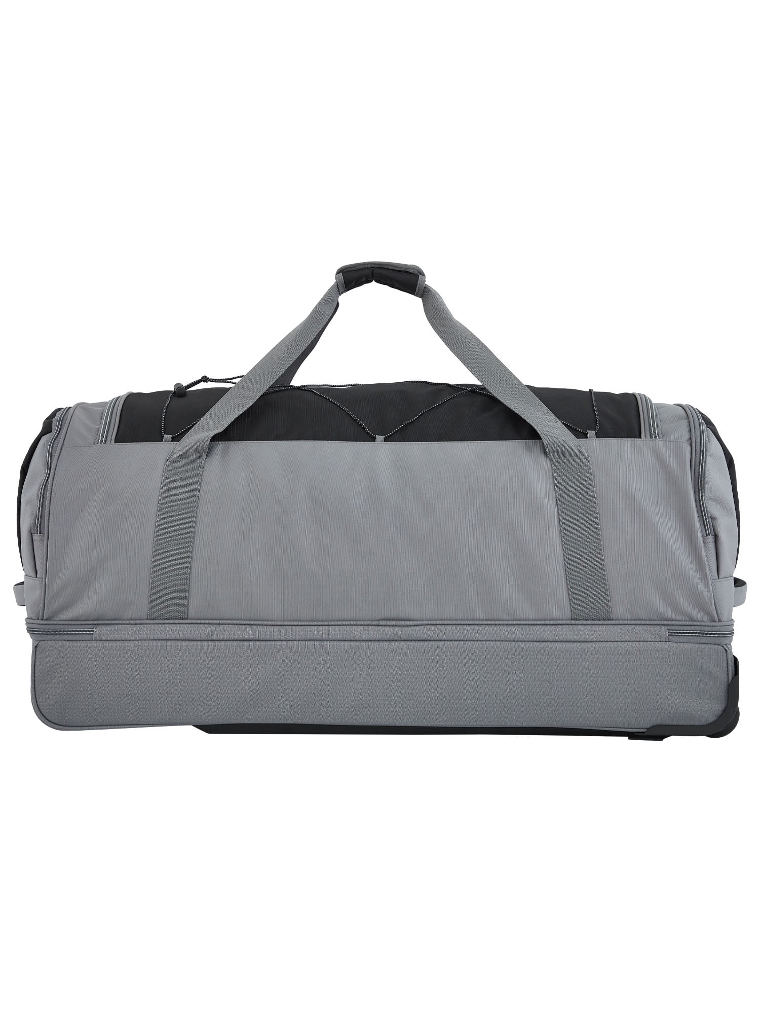 Wrangler Jumbo 36-inch Drop-Bottom Rolling Duffel with Telescopic Handle, Sharkskin Gray