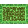 thumbnail image 1 of Ahgly Company Indoor Rectangle Oriental Green Modern Area Rugs, 2' x 4', 1 of 4