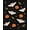 Black, Pattern 3, variant on ODIKA 9'x12' Washable Area Rug Black Orange Festive Halloween Themed Design Charming Ghosts, Playful Pumpkins, for Great Room, Indoor Concept, Large Living Low Pile, Flatwoven