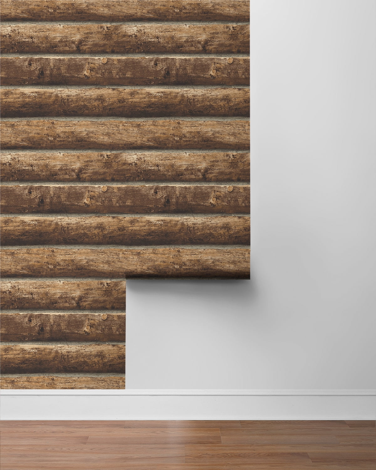 Seabrook Designs  Log Cabin Prepasted Wallpaper - 20.5 in. W x 33 ft. L