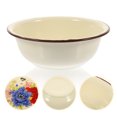 thumbnail image 2 of Old-fashioned Enamel Basin Multi-function Food Basin Retro Enamel Soup Bowl Enamel Noodle Bowl, 2 of 9