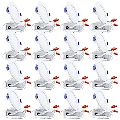 TORCHSTAR Basic Series 16-Pack 10W 4 Inch LED Recessed Lighting with Junction Box, 5000K Daylight, 5%-100% Dimmable, ETL and Energy Star Certified