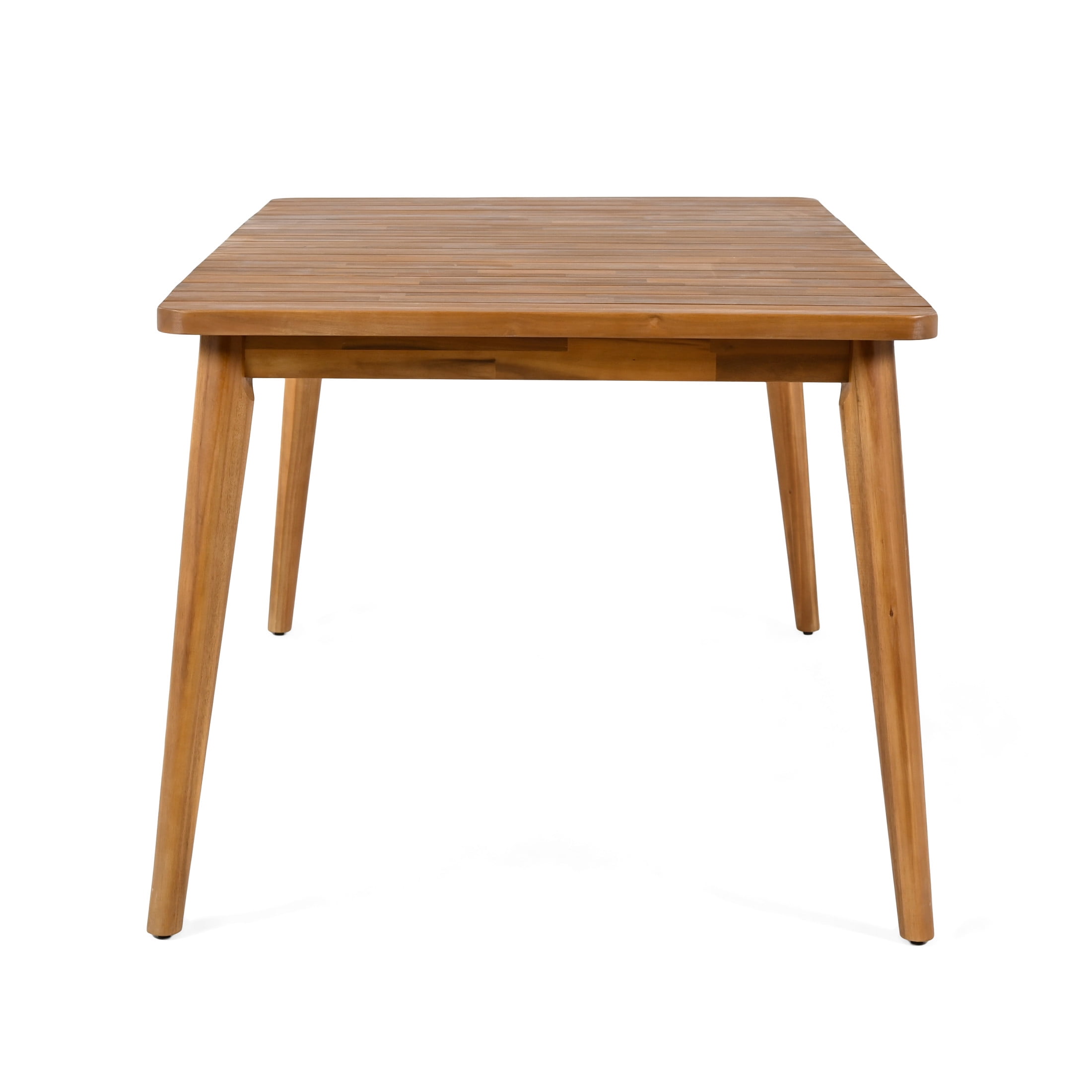 Christopher Knight Home Farmhouse 63" Outdoor Dining Table, Solid Wood Frame, Seats 6, Teak Finish