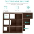 thumbnail image 4 of Best Choice Products 9-Cube Bookshelf, 13.5in Display Storage System, Organizer w/ Removable Back Panels - Walnut, 4 of 9