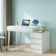 thumbnail image 4 of Computer Desk with 5 Drawers, Modern Home Office Desk with Reversible Drawers, Glossy White, 4 of 9
