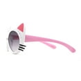 thumbnail image 3 of Girls Kids Size Kitty Cat Ear Whisker Round Plastic Sunglasses White Pink Smoke, 3 of 4