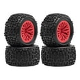 thumbnail image 3 of HILABEE 1:18 Scale RC Car Tires Wheels Accessories Direct Replaces Maintenance Components 4WD Parts Easy Installation Buggy Tires Rim Red, 3 of 9