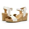 thumbnail image 2 of DREAM PAIRS Women Ankle Strap Wedge Sandals Open Toe Sandals One Strap Platform Heel Sandals Shoes NINI-8 WHITE/PU Size 8, 2 of 6