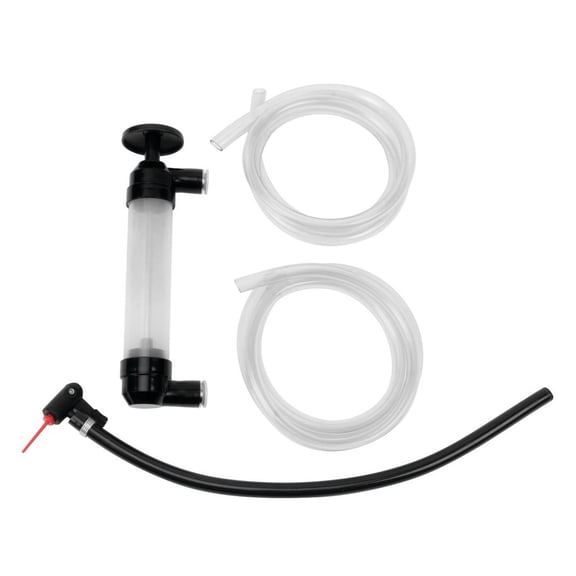Performance Tool W1156 Grip Clip Transfer Pump/Siphon Fluid Transfer Pump Kit for Water, Oil, Liquid, and Air, 48 In. Hoses, Black/Clear
