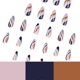 thumbnail image 4 of 24-Pack Women's Wear Nails Oval Multicolor Lines Blue Brown Colorblock Waves for Summer DIY Manicure Tools Full Coverage Nail Stickers, 4 of 5
