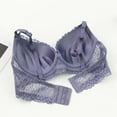 thumbnail image 7 of Qulqfy Full Coverage Womens Bras Push Up Lace Purple Underwire Lightly Lined Bras T Shirt Bra 100B, 7 of 7