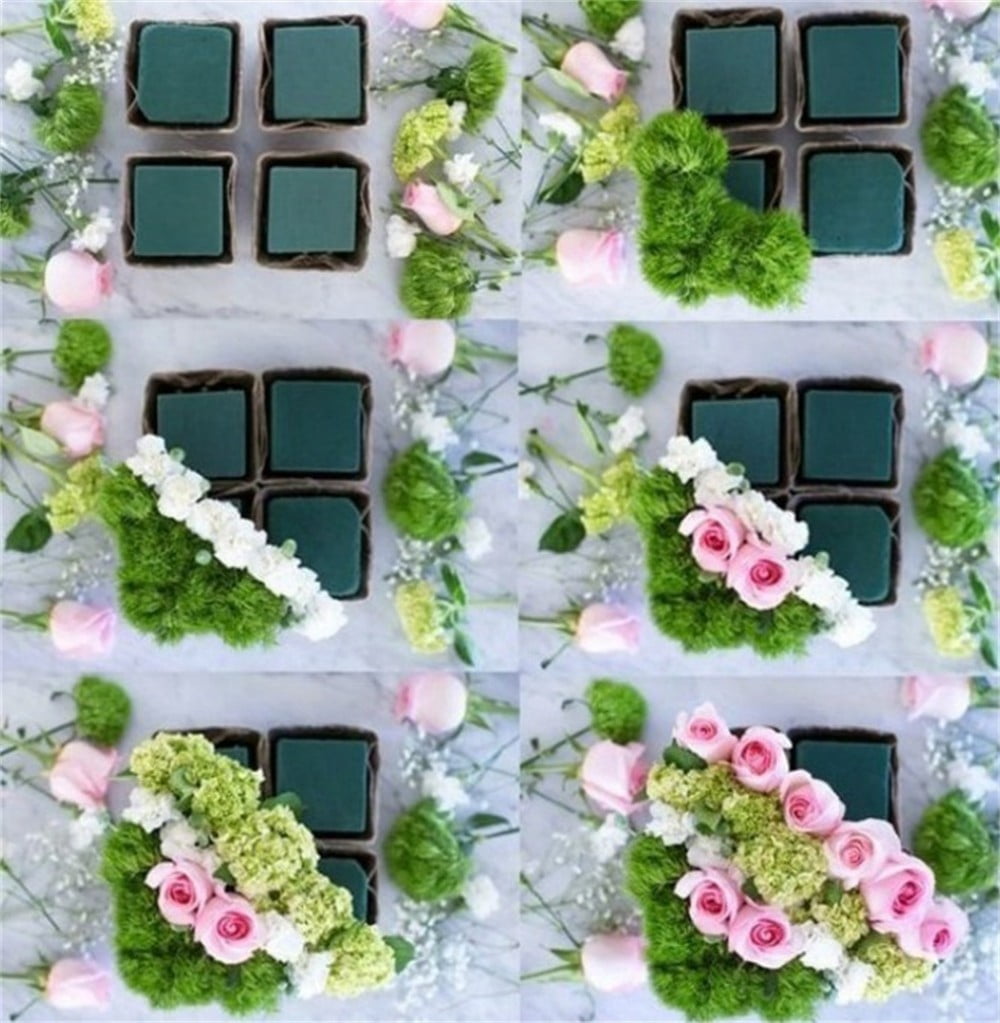 Floral Foam for Fresh and Artificial Flowers, Happon 6 Pcs Wet and Dry Floral Foam Blocks for Wedding Birthdays and Garden Decorations (Green)
