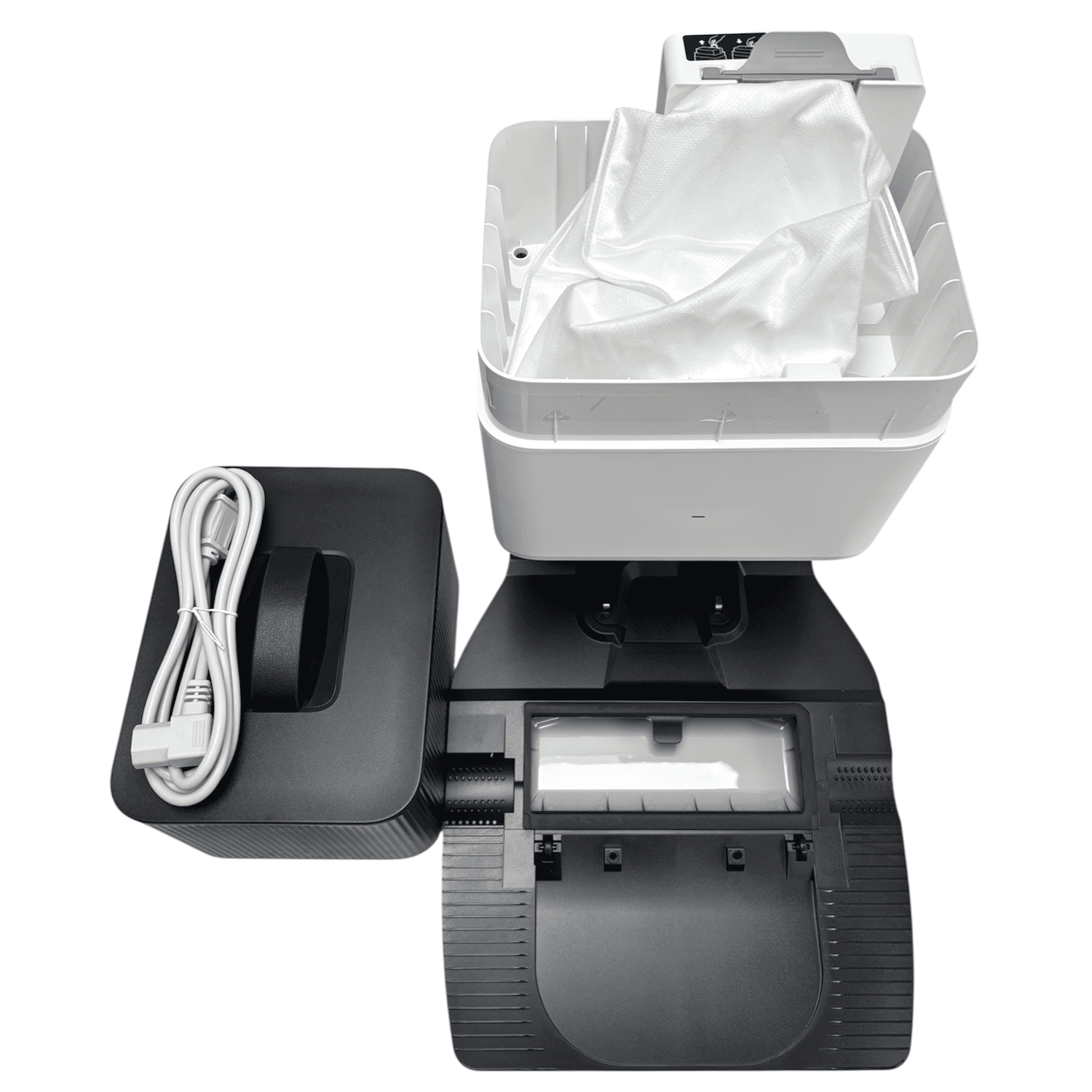 Self-Empty Clean Base Station Compatible With Roborock Q5 Max+, Q5 Pro+, Q5 DuoRoller+, Q8 Max, Q8 Max+ Robotic Vacuum Cleaners - Auto Dust Disposal Dock with Charging - White