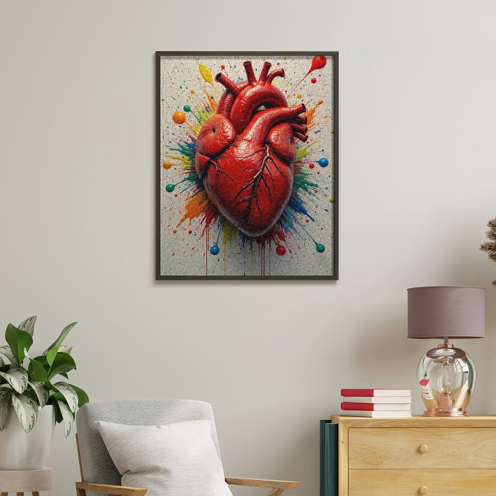 Paint By Numbers Kit for Adults Beginner - DIY Vibrant Heartburst Artwork Canvas Painting Kits for Adults, Frameless Paint By Number for Adults for Home Wall Decor 16x20 Inch