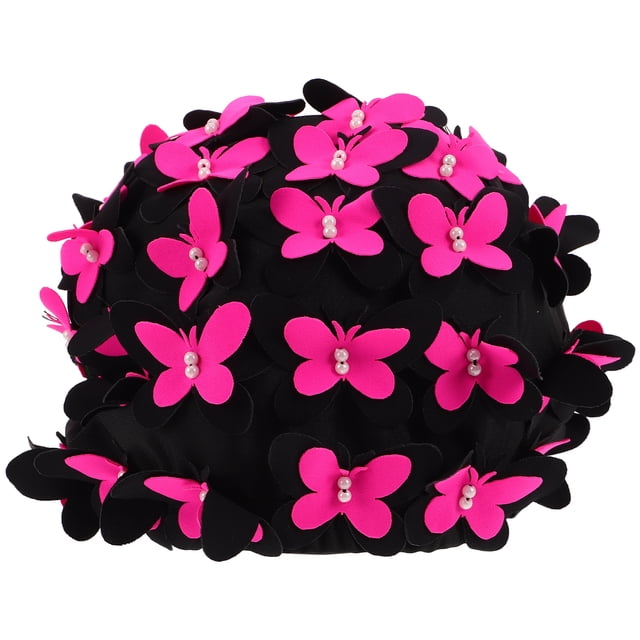 Shisuyan Swim Cap Pink Long-Lasting Material Girls Swimming Hat 1Set