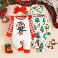 thumbnail image 2 of FYDUU Baby Girl Clothes Christmas Outfit Long Sleeve Romper One Piece Jumpsuits With Headband Set 4Pcs Cute Holiday Xmas Clothes Trendy Winter Clothes, 2 of 9