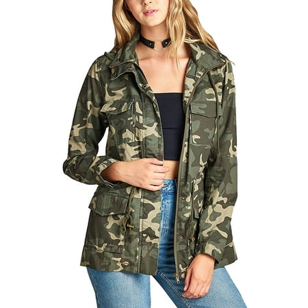 Flying Street - Ladies Camouflage Utility Hoodie Jacket - Walmart.com
