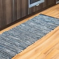 thumbnail image 3 of Fabstyles Checkerboard Denim Leather Handmade Area Rag Rug for Living Room, Hallway, Patio, 3 of 7