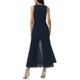 thumbnail image 4 of INSPIRE CHIC Women's Wide Leg Jumpsuits Chiffon V Neck Cocktail Sleeveless Jumpsuit 2XL Dark Blue, 4 of 6