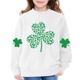 thumbnail image 2 of Otqutp St Patrick's Day Sweatshirts Shamrock Print Shirts Irish Clover Graphic Shirt Teen Long Sleeve Crewneck Pullover Sweaters, 2 of 6