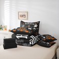 thumbnail image 6 of jejeloiu Spooky Castle Twin Bedding Sets 7-Piece,Happy Halloween Bedding Comforter Set,Cute Ghost Pumpkin Sheet Sets For Child,Microfiber Bedroom Decor Reversible, 6 of 8