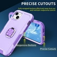 thumbnail image 6 of Nalacover For iPhone 14 Plus Slim Case,Luxury Hybrid Hard PC and TPU Rugged Bumper 3-In-1 Rotatable Magnetic Ring Kickstand Four Corner Guard Shockproof Anti-Scratch Back Phone Cover.Purple, 6 of 12
