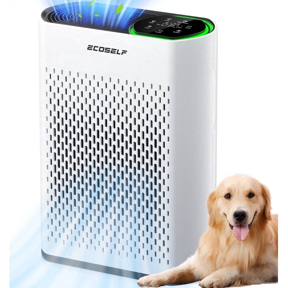 HEPA Air Purifiers for Home Large Room Cover 2400 Ft2,HEPA Air Cleaner with PM 2.5 Display Air Quality Sensors,White