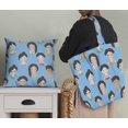 thumbnail image 5 of Soimoi Blue polyester Crepe Fabric Women Face Human Figure Decor Fabric Printed Yard 42 Inch Wide, 5 of 5