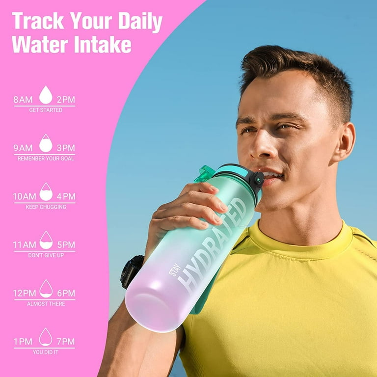Time Marked Sports Water Bottle kit Drink With Time Leak Proof