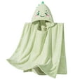 thumbnail image 2 of Kids Flannel Fleece Hooded Bath Towel Poncho - Toddler Baby Boys Girls Fleece Hooded Towel,Absorbent Soft Plush Shower Wrap for Pool Beach, 2 of 6