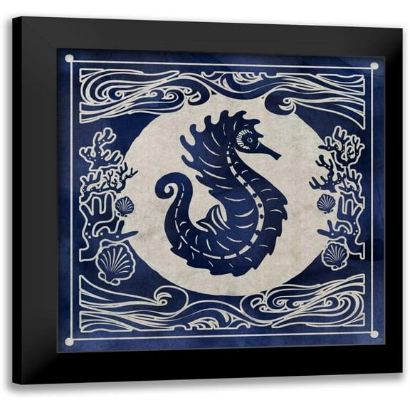 Selkirk, Edward 12x12 Black Modern Framed Museum Art Print Titled - Ink Seahorse