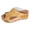 Yellow, variant on Womens Platform Sandals Splice Leather Open Toe Cork Wedges with Arch Support Memory Foam Slip on Casual Slides Beige Size 9