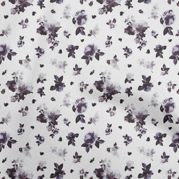 oneOone Cotton Flex White Fabric Florals Diy Clothing Quilting Fabric Print Fabric By Yard 40 Inch Wide