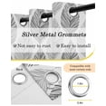thumbnail image 6 of Grey Leaves Blackout Curtains 54 Inches Long for Bedroom, Gray Summer Tropical Plant Aesthetics Thermal Insulated Room Darkening Black Out Window Curtain Panels Grommet Drapes for Living Room, 6 of 8