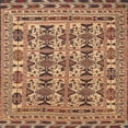 thumbnail image 1 of Ahgly Tapis d'Intérieur Carré Traditionnel Marron Sienne Foncé, 3 Pieds Carré, 1 of 6