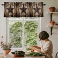 thumbnail image 6 of Western Star Retro Kitchen Valances for Windows, Small Valance Curtains Rod Pocket Window Treatments Vintage Brown Wood Barn Window Valances for Living Room Bathroom Bedroom 54"x18", 6 of 9