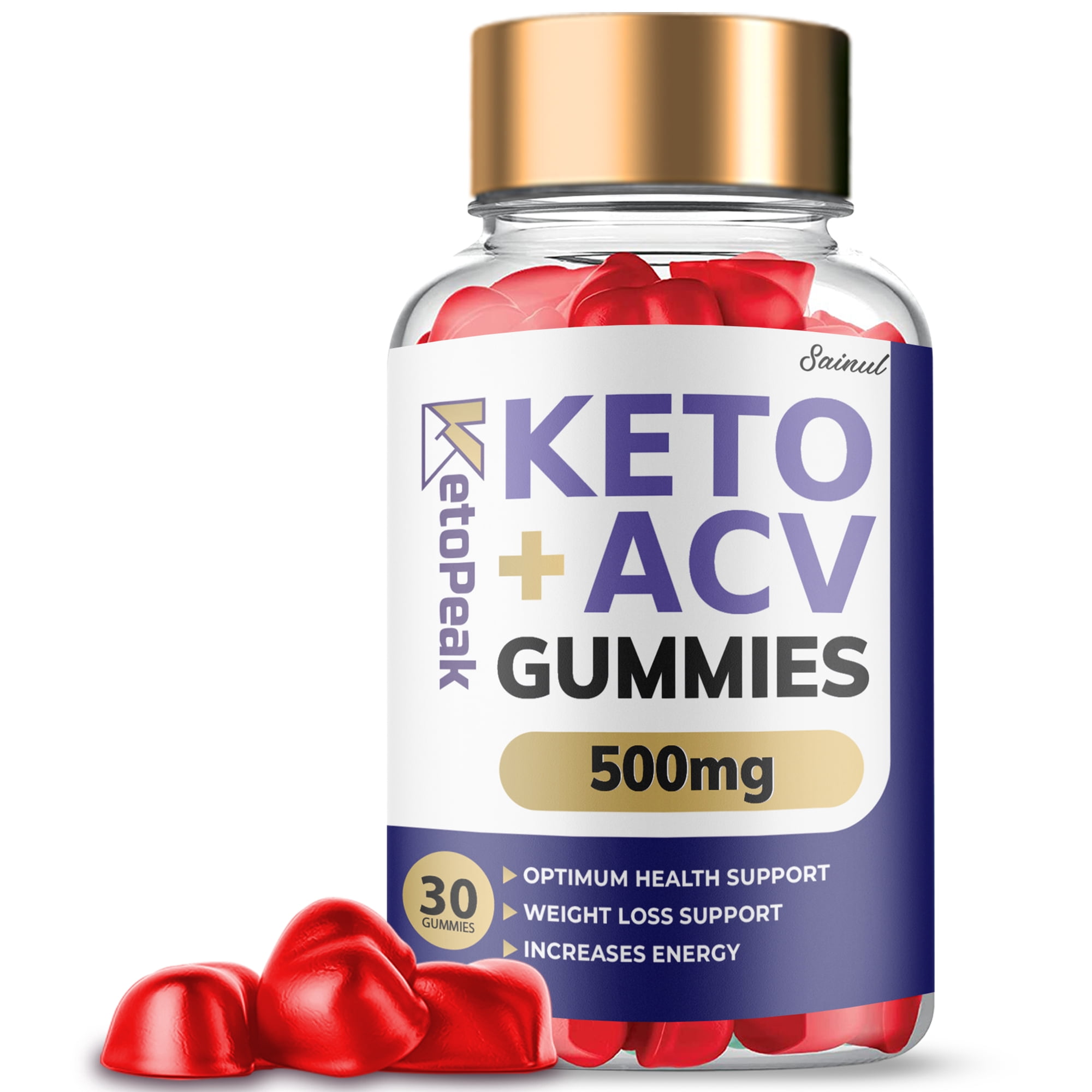 Keto Peak Keto ACV Gummies, Maximum Strength, Apple Cider Vinegar, 1 Month Supply Dietary Supplement (1 Pack)